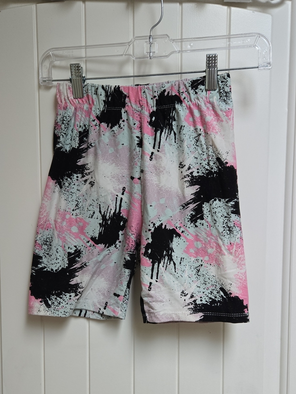 Just Cozy Kids Pink & Black Splash Print Biker Shorts
